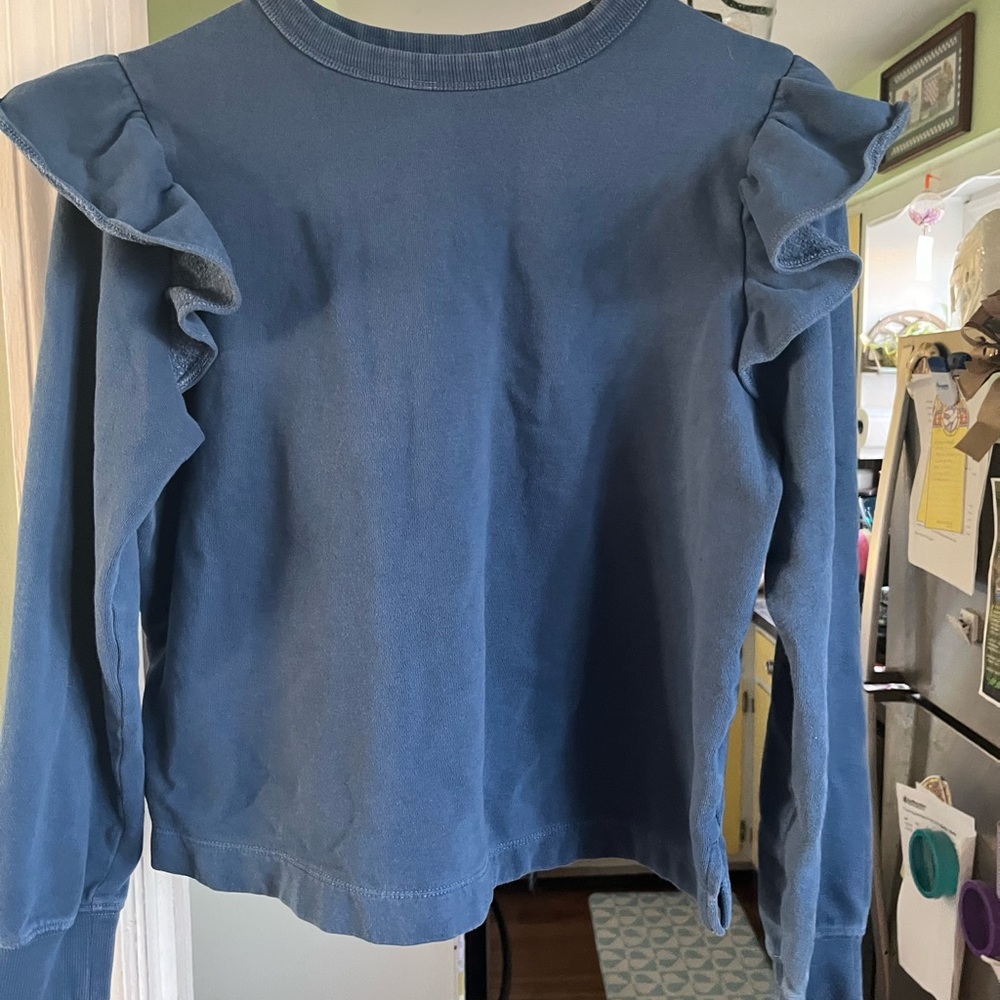 Old Navy Women's Long Sleeve Top with Ruffle Detail - Blue